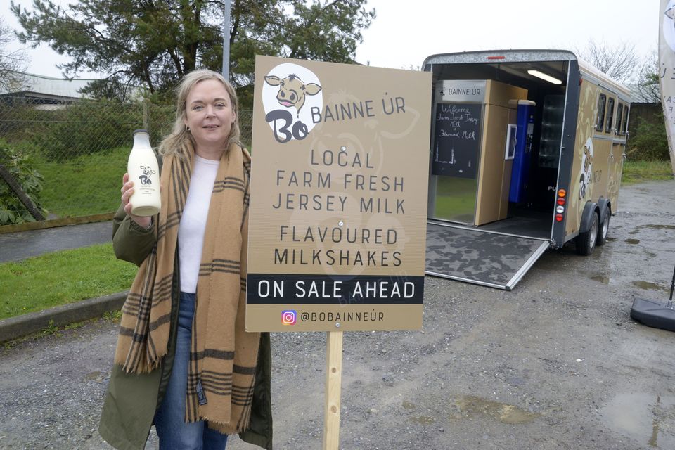 Sally Kearney who sells milk via a vending machine called Bó Bainne Úr in Clonakilty. Photos: Denis Boyle