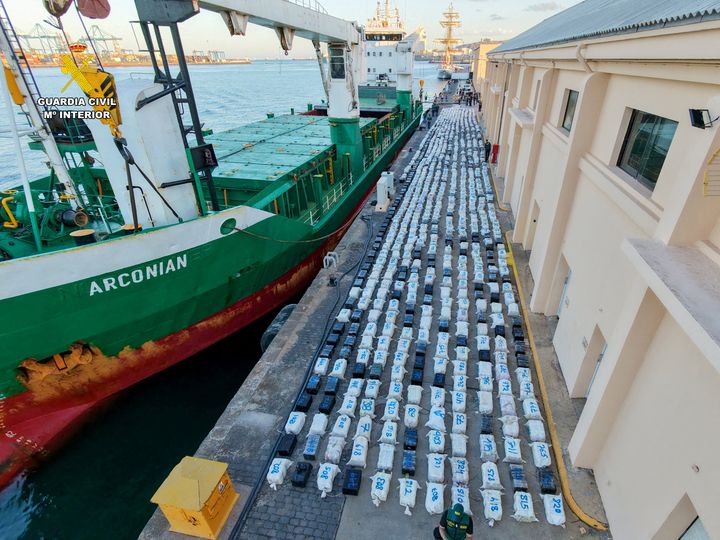 Record 30-tonne cocaine haul seized from ship off Canary Islands is Europe’s biggest ever