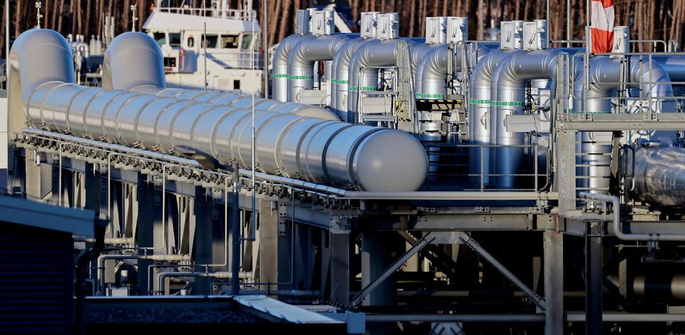 Pipes at the landfall facilities of the 'Nord Stream 2' gas pipeline in Germany