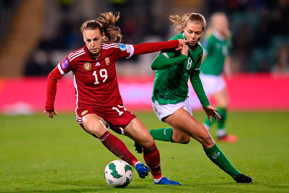 Ruesha Littlejohn in action during Ireland's 1-0 win over Hungary at Tallaght Stadium. Photo: Seb Daly/Sportsfile