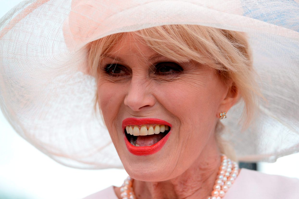 Actress Joanna Lumley celebrated her 70th birthday at the Curragh yesterday Photo: Brendan Moran/Sportsfile