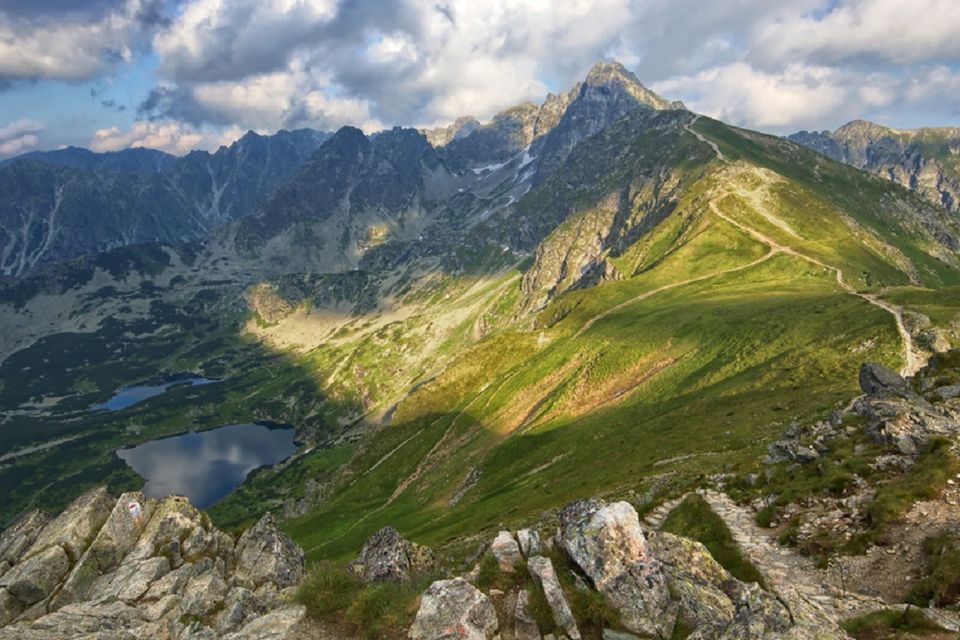View from Kasprowy Wierch in High Tatra Mountains just before sunset, Poland
