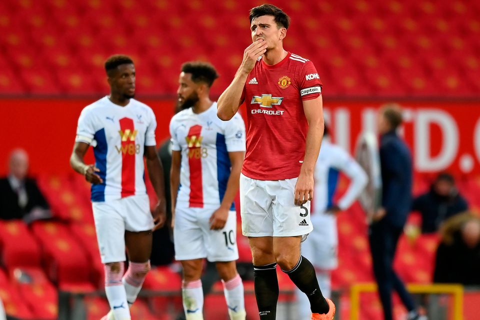 A dejected Harry Maguire at Old Trafford on Saturday