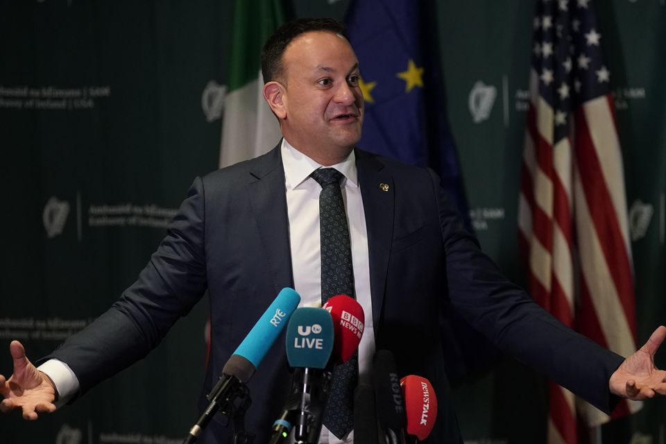 Taoiseach Leo Varadkar speaks to the media at the Dupont Circle Hotel, Washington, DC, during his visit to the US for St Patrick's Day. Photo: PA/Niall Carson.