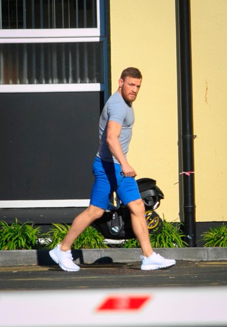 Conor McGregor at The Coombe hospital following the birth of his son. Picture: Gareth Chaney/Collins Photos