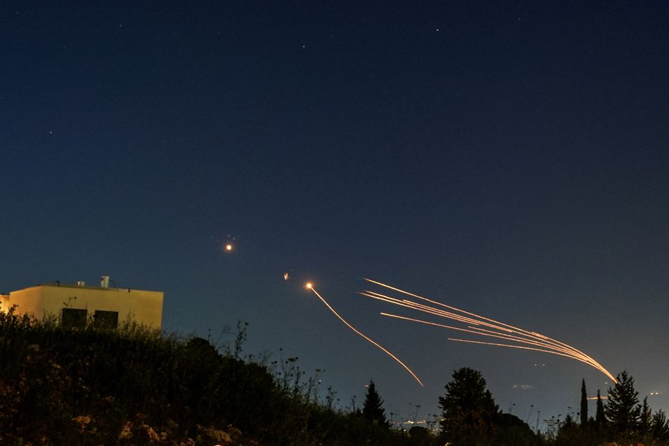 Israel's Iron Dome anti-missile system intercepts rockets launched from Lebanon towards Israel. Photo: Reuters