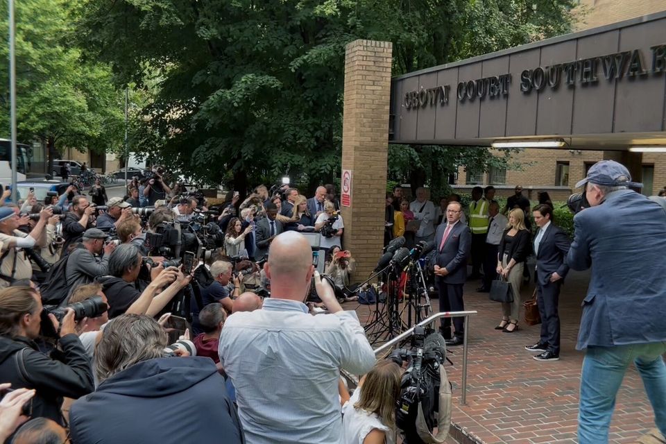 Kevin Spacey addresses the media following his acquittal at Southwark Crown Court in 2023. Photo: Channel 4
