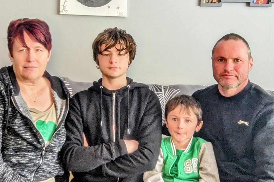 Teresa, Kieran (14), Padraig (5) and Paddy McKitterick.