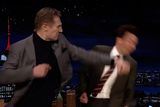 thumbnail: Liam Neeson demonstrating how to do a fake punch on TV host Jimmy Fallon
