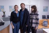 thumbnail: Michael Sheen (Andrew) with Sharon Horgan (Nicci, left) and Alison Oliver (Katie) in Best Interests. Photo by Kevin Baker via BBC