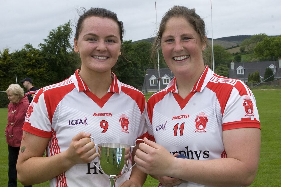 The winning captain, Tinahely's Aoife Gorman with Jackie Kinch.