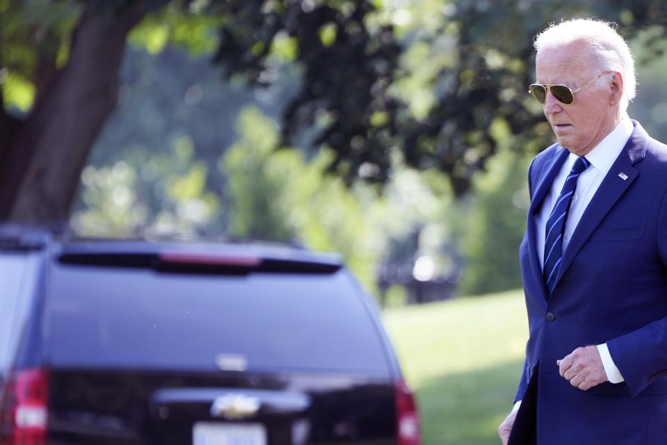 President Joe Biden walks toward Marine One on Monday (Jacquelyn Martin/AP)