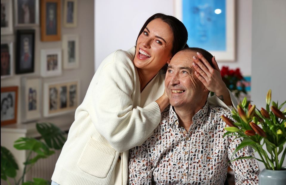 Holly Carpenter and her dad Karl Carpenter at his home in Dublin. Photo: Steve Humphreys