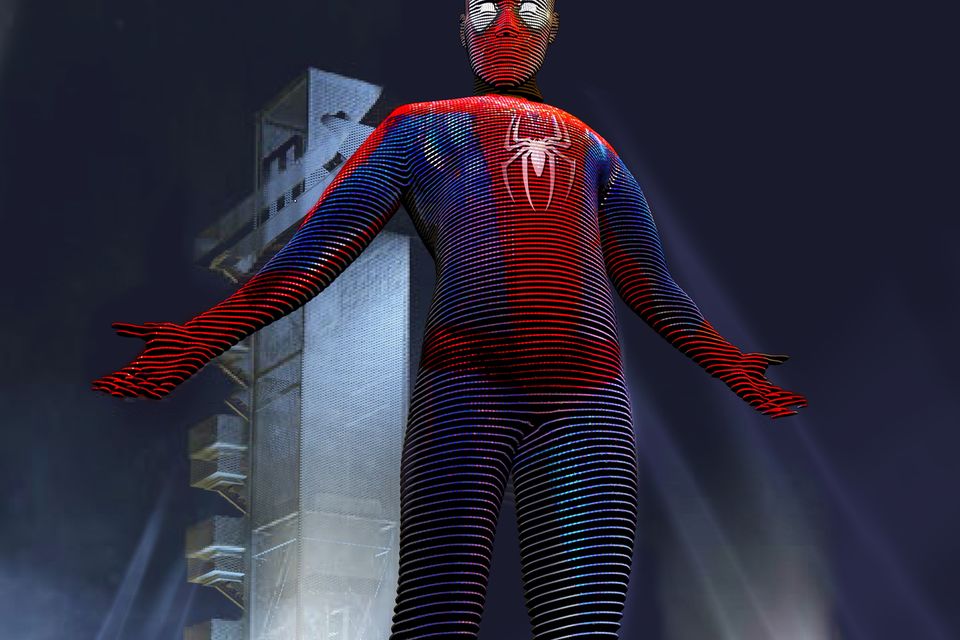 The giant could assume the character of comic-book superheroes, such as Spider-man