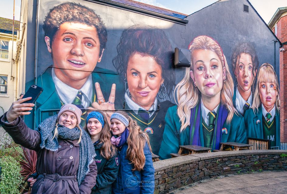 The Derry Girls Mural on Orchard St. Photo: VisitDerry.com