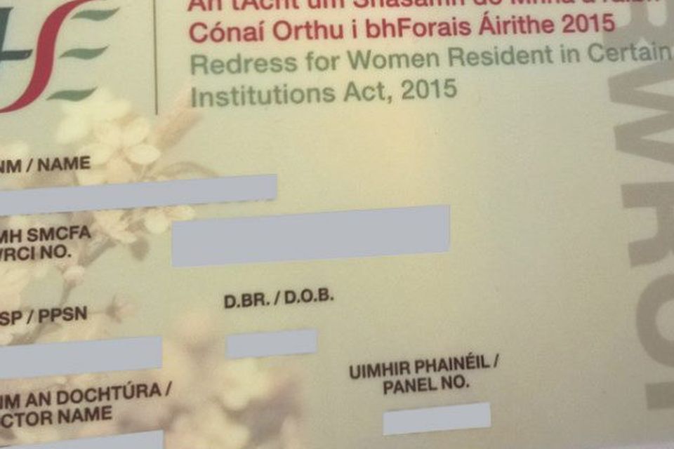 HSE card 'Redress for Women Resident in Certain Institutions Act 2015'