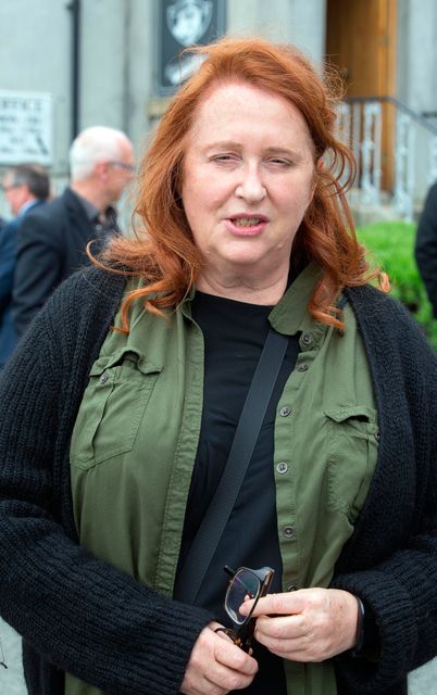 Singer Mary Coughlan at the funeral of Pat Fitzpatrick at Mt. Jerome crematorium.
Photo: Tony Gavin 22/4/2107