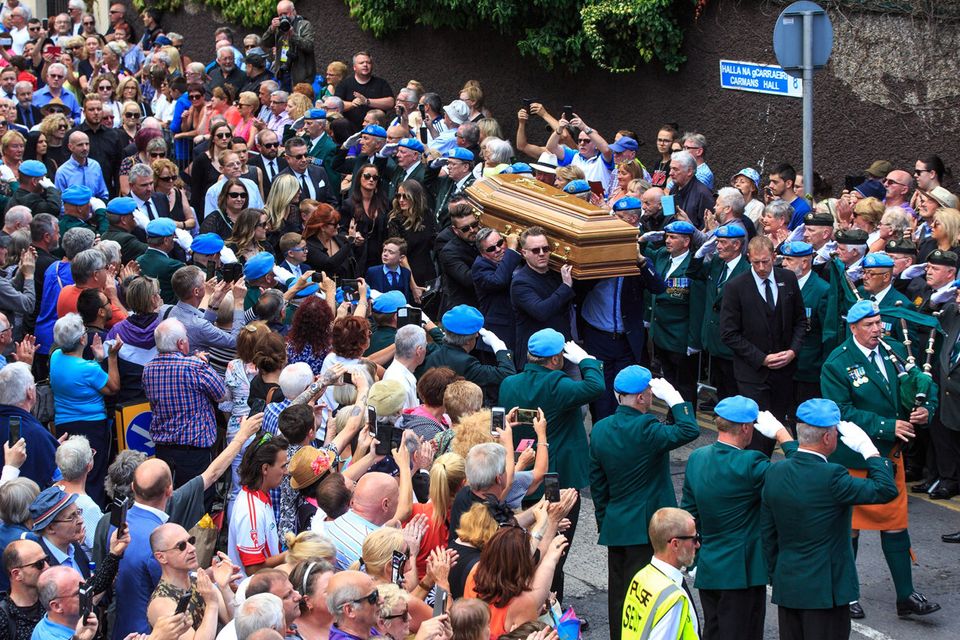 The funeral of Brendan Grace in the Liberties in Dublin.
(Photo; Mark Condren)
