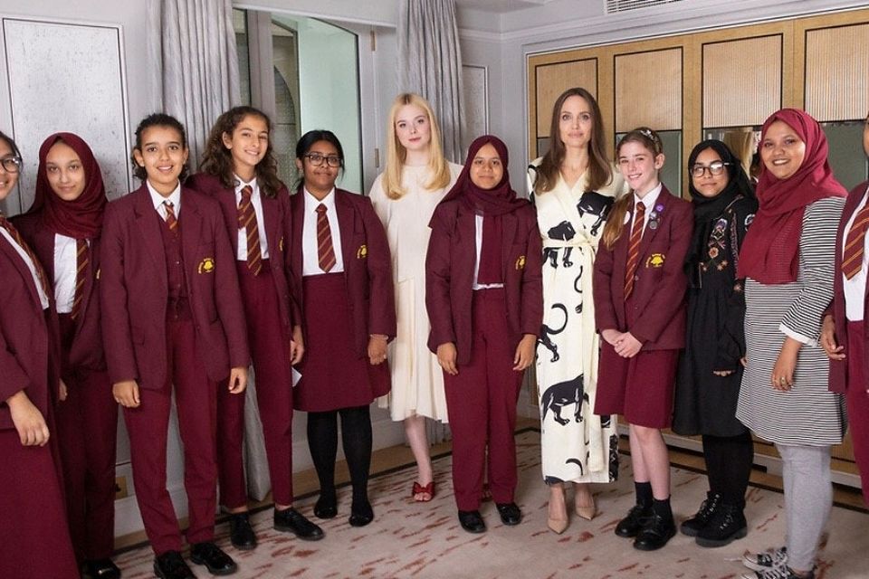 London School Girl Fucking - Angelina Jolie meets London schoolgirls to mark International Day of the  Girl | Independent.ie