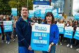thumbnail: Simon Hogan, medical scientist, and Moira Keogh, chief medical scientist, on strike outside St James' Hospital in Dublin over long-standing pay and career development issues. Pic: Mark Condren