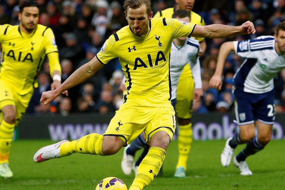 Harry Kane scores Tottenham's third goal from the penalty spot