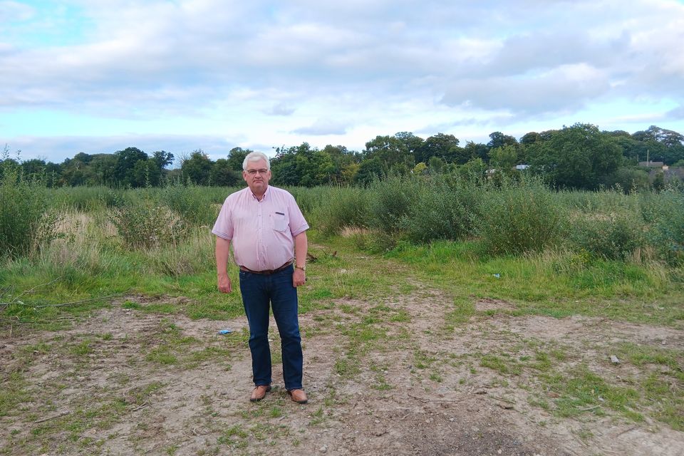 Cllr Joe Sullivan standing in the empty field where the Ramsfort Affordable Housing Scheme is proposed to go ahead