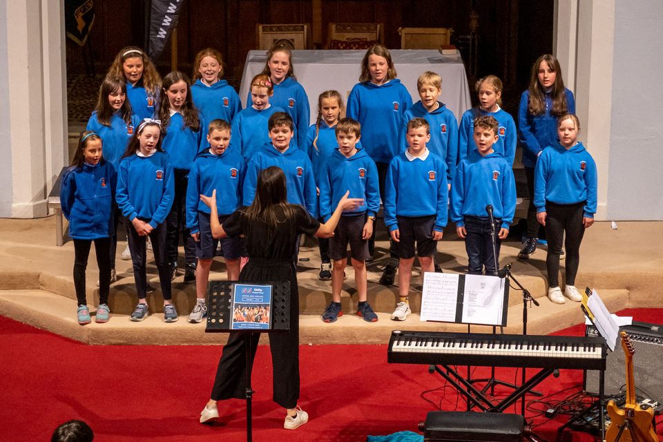 St Patrick's NS choir at the Unity Gospel Choir Concert at St Patrick's Church Greystones. 