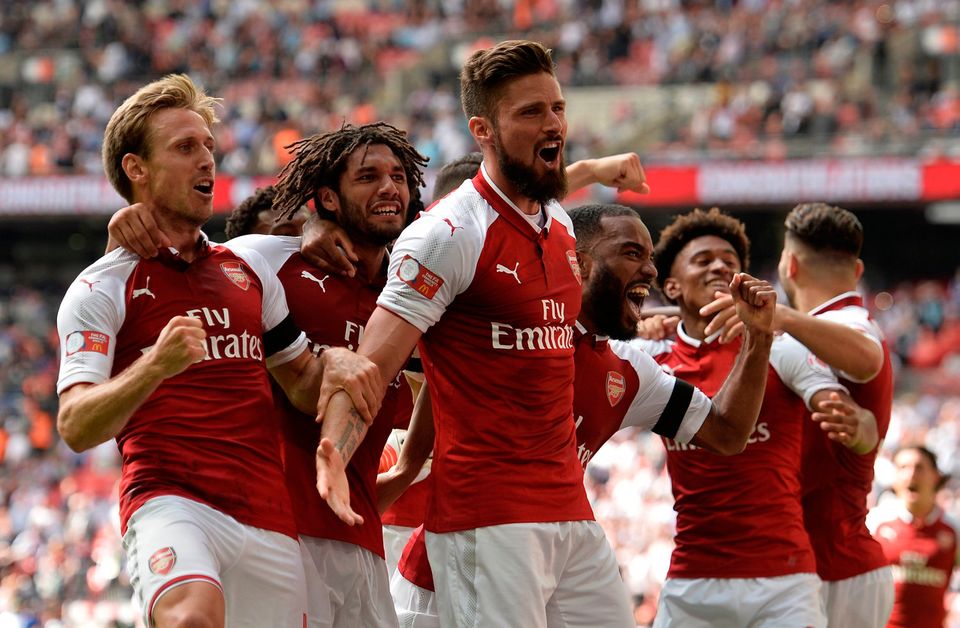 Arsenal's Olivier Giroud celebrates
