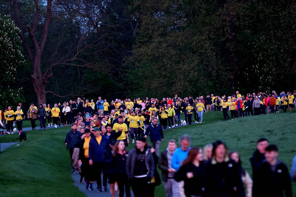 Participants pictured at the event in the Phoenix Park, Dublin. Donations can be made online at www.darknessintolight.ie. Photo: ©INPHO/Ryan Byrne