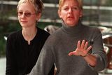thumbnail: PA NEWS PHOTO 20/4/98 ACTRESS ELLEN DEGENERES STAR OF THE CHANNEL 4 "ELLEN" POSES WITH HER PARTNER ANNE HECHE DURING A PHOTOCALL IN LONDON TO PROMOTE HER UK SCREENING "COMING OUT" EPISODE