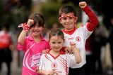 thumbnail: Tyrone supporters, from left, Emer, aged 8, Cara, aged 6, and Rory O'Hanlon, aged 10, from Coalisland