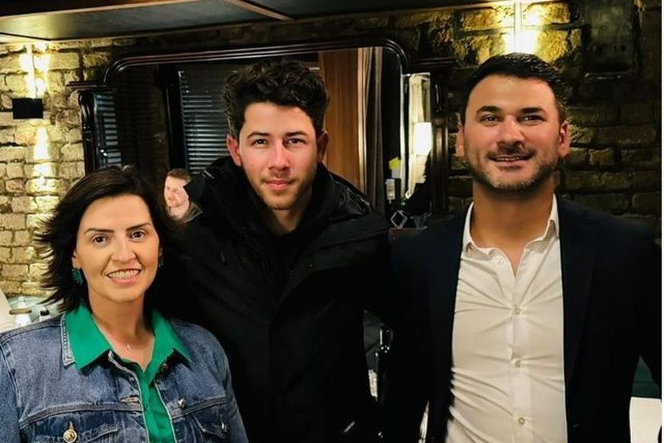 Nick Jonas in Rosa Madre restaurant in Dublin