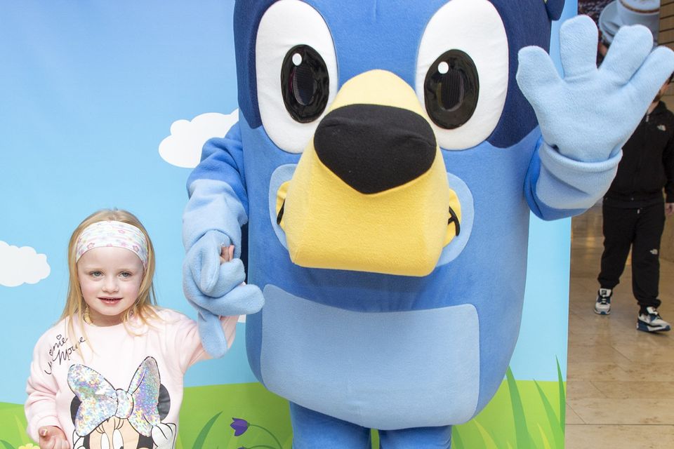 Kacey Wolohan with Bluey at the Bridgewater Shopping Centre in Arklow. Photo: Michael Kelly