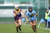 thumbnail: REPRO FREE ***PRESS RELEASE NO REPRODUCTION FEE*** EDITORIAL USE ONLY
Very Camogie League Division 1B Final, SETU Carlow, Carlow 13/4/2024
Wexford vs Dublin
Ciara O`Connor of Wexford challenges Emma O`Byrne of Dublin
Mandatory Credit ©INPHO/James Lawlor