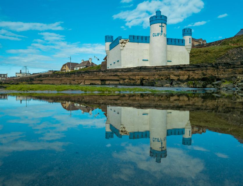The Old Cliff Baths at Enniscrone Beach in Co Sligo