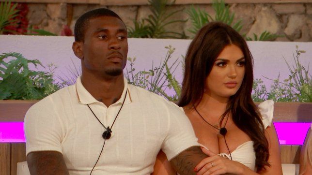 Ovie and India on Love Island. PIC: ITV