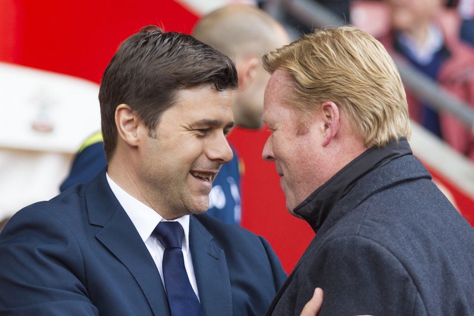 Everton manager Ronald Koeman (right) is an admirer of the work counterpart Mauricio Pochettino has done at Tottenham.