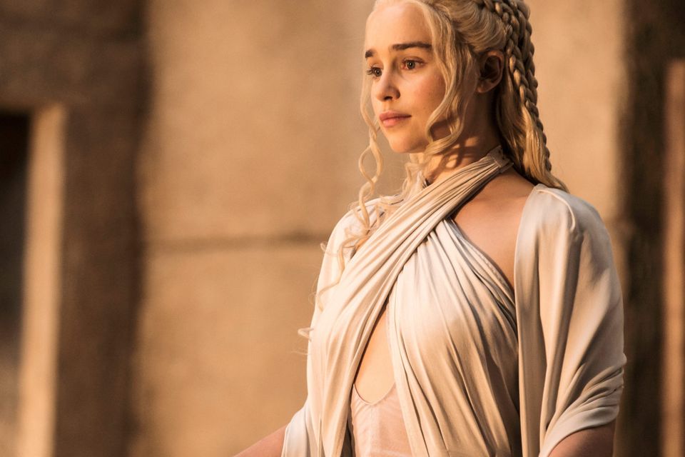 Emilia Clarke as Daenarys Targaryen in Game of Thrones