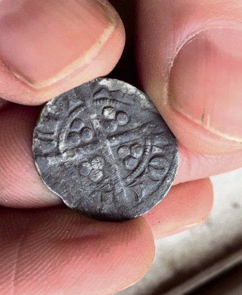 A coin from the 13th or 14th Century found on the site Picture: Kevin Weldon/Aisling Collins