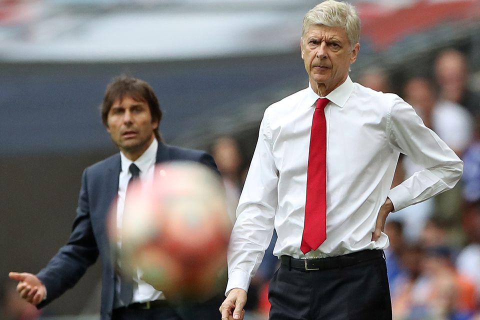 Arsenal manager Arsene Wenger, right, feels a match against Chelsea "is not really a friendly", even if it takes place in China