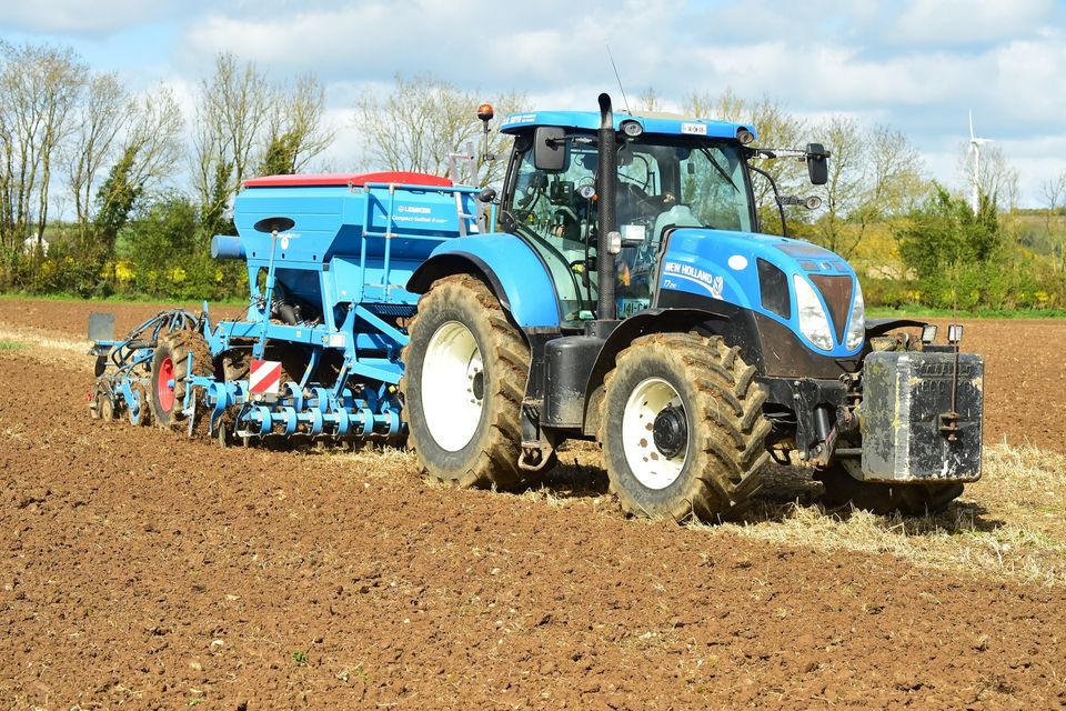 Oats being planted - but only very small pockets of spring crops have been established. Photo: Roger Jones