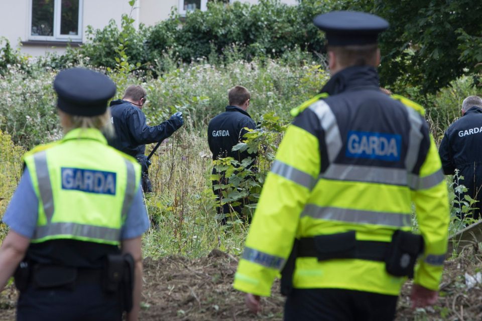 Gardai at the site where Mr Deely may have been buried