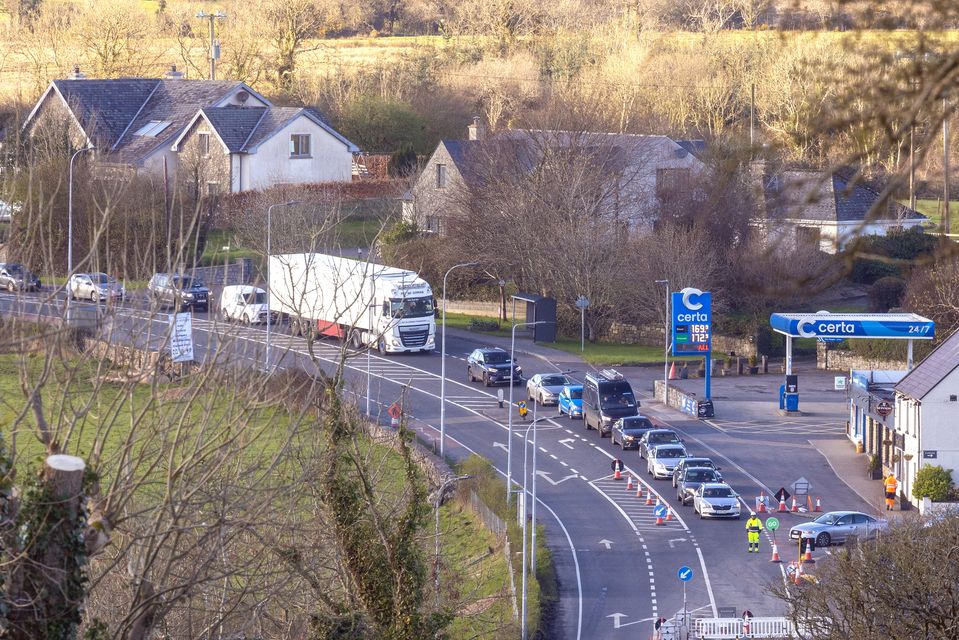 Motorists reported delays of up to an hour at Rathcormack on Thursday. Pic: Donal Hackett.