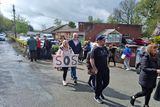 thumbnail: A protest on Friday outside St Aidan's Services.