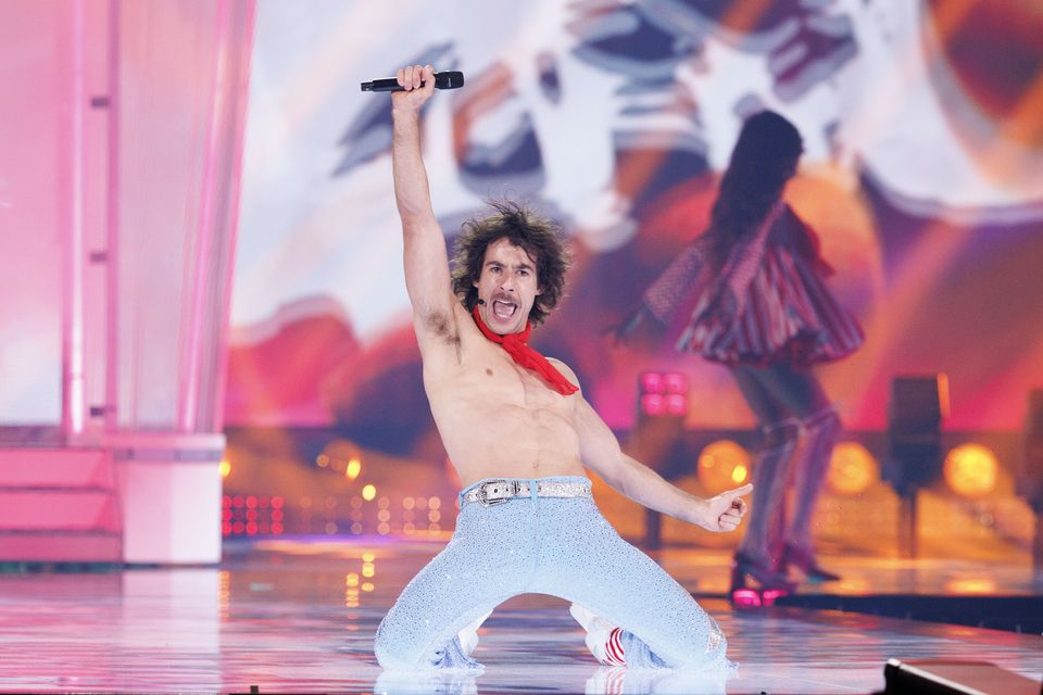 Go-Jo, representing Australia, performs 'Milkshake Man' at the Eurovision Song Contest. Photo: Andres Poveda