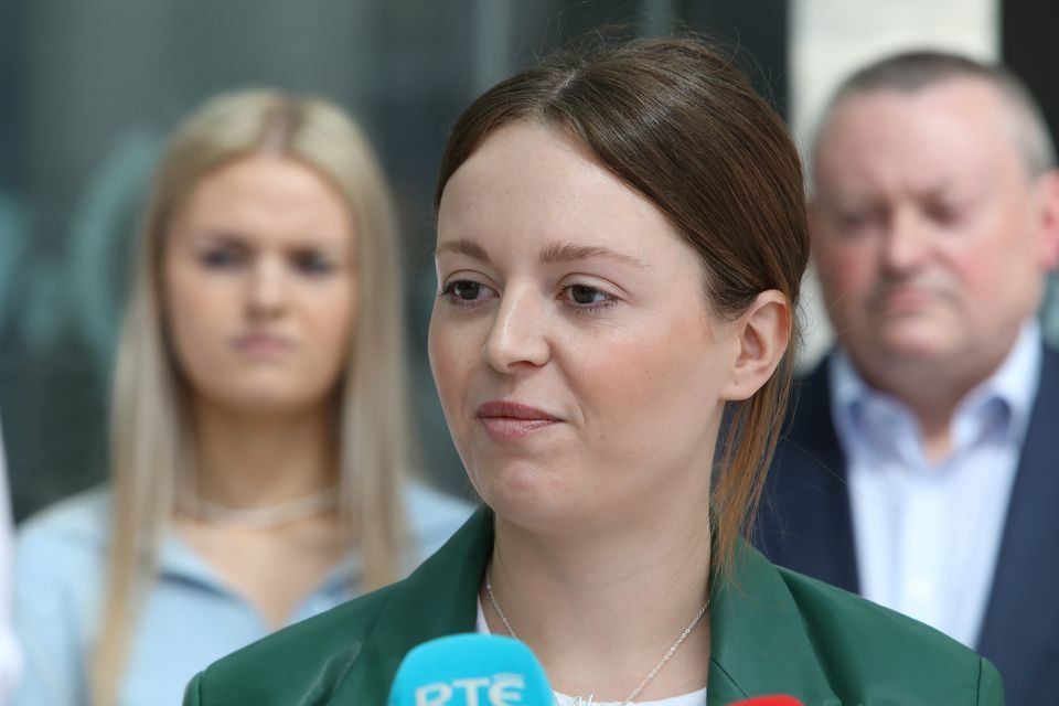 Ciara Mangan speaking outside court on Monday. Photo: Collins Courts.