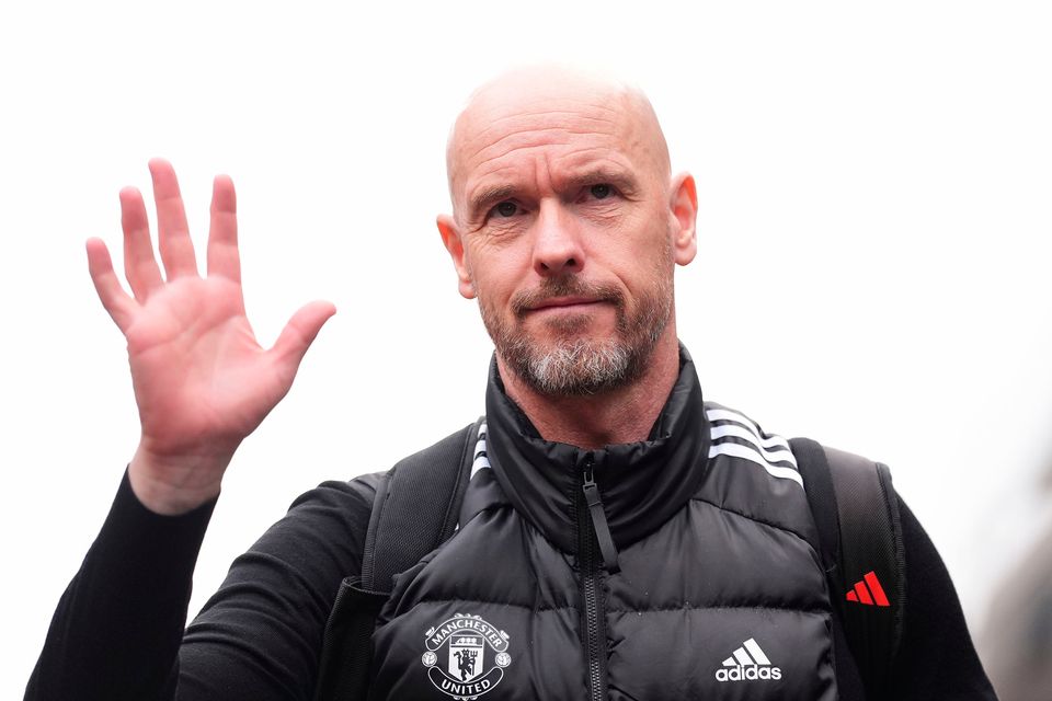 Manchester United manager Erik ten Hag arrives ahead of the Premier League match at Selhurst Park yesterday.