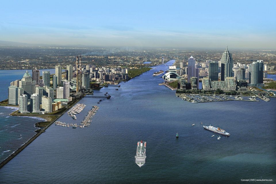 A graphic from the Progressive Democrats’ 2006 proposition for Dublin Port lands to be developed into a whole new city quarter, with 80,000 people living there