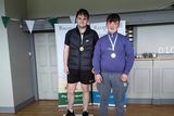 thumbnail: Arklow Racquetball Club's Joseph Farrell who won the novice plate title with runner-up Charlie White from Araglin.