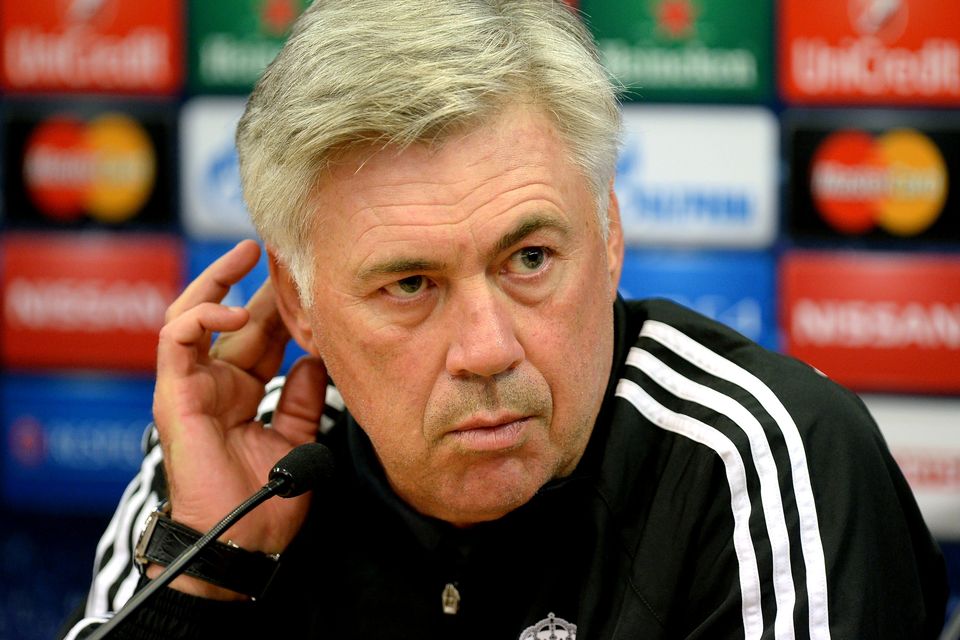 Real Madrid manager Carlo Ancelotti is unsure if he will play Gareth Bale from the start of their clash with Liverpool. Photo: Martin Rickett/PA Wire